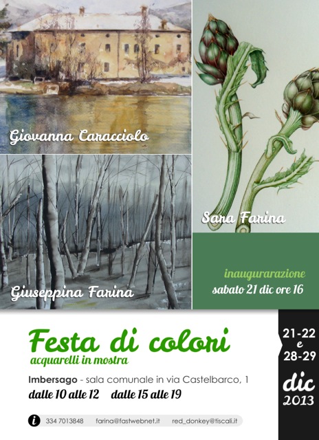 “Festa di colori, acquarelli in mostra” dicembre 2013 “Festa di colori, acquarelli in mostra” dicembre 2013
